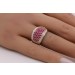 Rubinring Gold 585 14K rote Edelsteine 3.9ct Diamanten 0.03ct