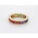 Memoire Ring Gold 750 18 Karat bunte Saphire 5.7ct