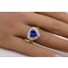 Tansanit Ring Gold 585 14K lila Edelstein 3ct Brillanten 0.85ct
