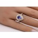 Tansanit Ring Gold 585 14K blauer Edelstein 2.2ct gelbe weiße Brillanten 0.85ct