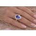 Tansanit Ring Gold 585 14K blauer Edelstein 2.2ct gelbe weiße Brillanten 0.85ct