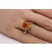 Citrinring Gold 375 9K goldgelber Edelstein 10.7ct Diamanten 0.20ct