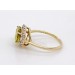 Peridotring Gold 375 9K grüner Edelstein 3ct Brillanten 0.24ct