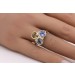 Edelsteinring Gold 585 14K Iolith 1.40ct grüner Aquamarin 1.45ct Citrin 1.15ct 