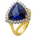 Tansanitring Gold 750 18K blauer Edelstein 7.5ct Brillanten 0.80ct