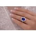 Tansanitring AAAAA Weißgold 750 18K blauer Edelstein 4.4ct Brillanten