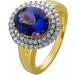 Tansanitring Gold 585 14K blauer Zoisit Edelstein 5.5ct Brillanten 0.95ct