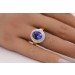 Tansanitring Gold 585 14K blauer Zoisit Edelstein 5.5ct Brillanten 0.95ct