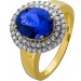 Tansanitring Gold 585 14K blauer Zoisit Edelstein 5.5ct Brillanten 0.95ct