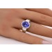 Tansanitring Weißgold 585 14K blauer Edelstein 5.4ct Brillanten 0.48ct