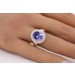 Tansanitring Gold 585 14K blauer Edelstein 4.5ct Brillanten 0.80ct
