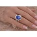 Tansanitring Gold 750 18K blauer Edelstein 5.7ct Brillanten 0.80ct