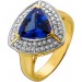 Tansanitring Gold 585 14K blauer Edelstein 3.2ct Brillanten 0.75ct