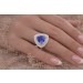 Tansanitring Gold 585 14K blauer Edelstein 3.2ct Brillanten 0.75ct