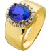 Tansanitring Gold 585 14K blauen Edelstein 4.8ct Brillanten 0.54ct