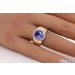Tansanitring Gold 585 14K blauen Edelstein 4.8ct Brillanten 0.54ct