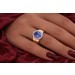 Tansanitring Gold 585 14K blauen Edelstein 3.8ct Brillanten 0.55ct