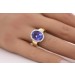 Tansanitring Gold 585 14K blauer Zoisit Edelstein 6ct Brillanten 0.35ct