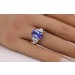 Tansanitring Gold 750 18K blauer Edelstein 6ct Brillanten 0.10ct