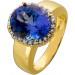 Tansanitring Gold 585 14K blauer Edelstein 8.6ct Brillanten 0.12ct