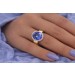 Tansanitring Gold 585 14K blauer Zoisit Edelstein 6.7ct Brillanten 0.40ct