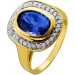 Tansanitring Gold 585 14K blauer Edelstein 3.5ct Brillanten 0.45ct