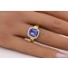Tansanitring Gold 585 14K blauer Edelstein 3ct Brillanten 0.34ct