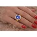 Tansanitring Gold 585 14K blauer Edelstein 3ct Brillanten 0.34ct