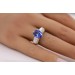 Tansanitring AAAA Gold 585 14K blauer Edelstein 3.5ct Diamanten 2.7ct