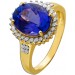 Tansanitring Gold 585 14K blauer Edelstein 5.6ct Brillanten 0.45ct