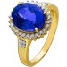 Tansanitring Gold 585 14K blauer Edelstein 5.6ct Brillanten 0.45ct
