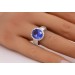 Tansanitring Platin 950 blauer Edelstein 5.8ct Brillanten 0.37ct 