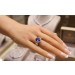 Tansanitring Platin 950 blauer Edelstein 5.8ct Brillanten 0.37ct 
