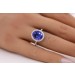 Tansanitring Weißgold 750 18K blauer Edelstein 7.2ct Brillanten 0.38ct