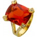 Feueropal Ring Gold 750 18K orangener Edelstein 19ct Brillanten 0.20ct