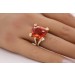 Feueropal Ring Gold 750 18K orangener Edelstein 19ct Brillanten 0.20ct