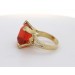 Feueropal Ring Gold 750 18K orangener Edelstein 19ct Brillanten 0.20ct