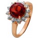 Granatring Rosegold 375 9K roter Almandin Edelstein 2.50ct weiße Topase