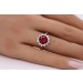 Granatring Rosegold 375 9K roter Almandin Edelstein 2.50ct weiße Topase