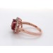 Granatring Rosegold 375 9K roter Almandin Edelstein 2.50ct weiße Topase