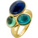 Edelsteinring Gold 9K 375 Kyanit Peridot Turmalin 