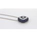 Saphir Collier Weißgold 750 18K blaue Edelsteine Brillanten 0.39ct