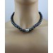 Tahiti Perlenkette 45cm schwarz anthrazit Perlen 10.4-9.9mm Edelstahl