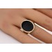 Siegelring Gold 333 8K schwarze Onyx Edelsteinplatte 8.8ct