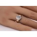 Mondsteinring Rosegold 585 14K Weissgold weißer Edelstein 3.7ct