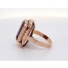 Ring Rosegold 585 14K violett pinker synthetischer Korund Antikschmuck