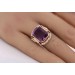 Ring Rosegold 585 14K violett pinker synthetischer Korund Antikschmuck