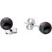 Perlen Ohrringe Weissgold 585 Akoyaperlen 7.2mm anthrazit schwarz