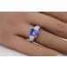Tansanit Ring Weißgold 585 14K blauer Edelstein 3.8ct Brillanten 0.3ct