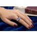 Tansanit Ring Weißgold 585 14K blauer Edelstein 3.8ct Brillanten 0.3ct